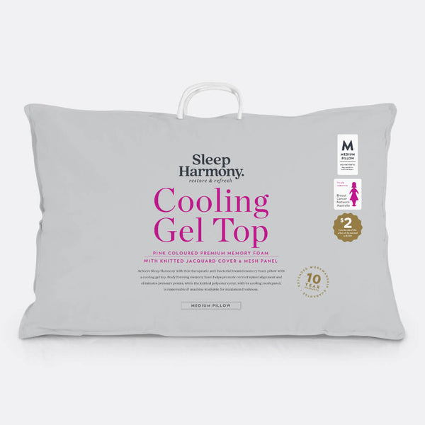 Sleep Harmony BCNA Cooling Gel Top Memory Foam Pillow Tontine