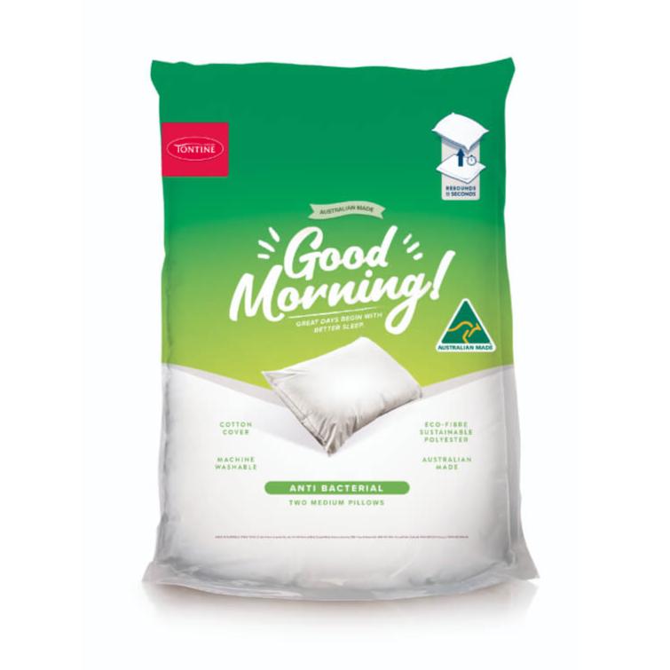 Good Morning Anti Bacterial 2 Pack Pillow